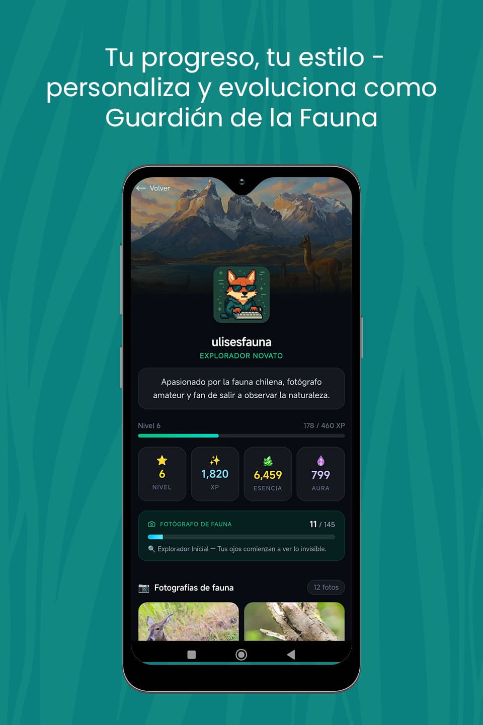 Ficha de especie con datos reales